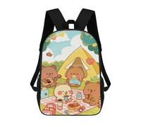 sinyumoney Mochilas Cute Bear Camping Picnic Mochila Escolar Para Niños Mochila Escolar Impresa En 3D Para Niños Estudiantes De Primaria Y Secundaria 17inch