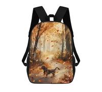 sinyumoney Mochilas Dachshund in Autumn Forst Mochila Escolar Para Niños Mochila Escolar Impresa En 3D Para Niños Estudiantes De Primaria Y Secundaria 17inch