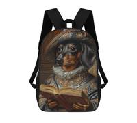sinyumoney Mochilas Dachshund in Royal Attire Regal Dachshund in Renaissance Attire Mochila Escolar Para Niños Mochila Escolar Impresa En 3D Para Niños Estudiantes De Primaria Y Secundaria 17inch