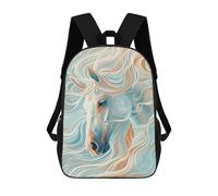 sinyumoney Mochilas De 17 Pulgadas Abstract Horse Art Print Mochila Escolar Para Niños, Impresa En 3D Para Niños De Primaria Y Secundaria.
