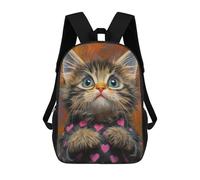 sinyumoney Mochilas De 17 Pulgadas Adorable Kitten in Heart Sweater Mochila Escolar Infantil Impresa En 3D Para Niños De Primaria Y Secundaria