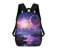sinyumoney Mochilas De 17 Pulgadas Alien Violet Planet Mochila Escolar Para Niños, Impresa En 3D Para Niños De Primaria Y Secundaria.