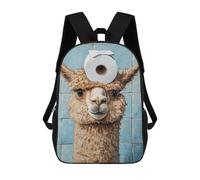 sinyumoney Mochilas De 17 Pulgadas Alpaca with Toilet Paper on Head Mochila Escolar Infantil Impresa En 3D Para Niños De Primaria Y Secundaria