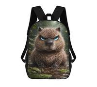 sinyumoney Mochilas De 17 Pulgadas Angry Capybara in Jungle Mochila Escolar Para Niños, Impresa En 3D Para Niños De Primaria Y Secundaria.