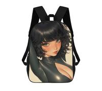 sinyumoney Mochilas De 17 Pulgadas Anime Girl with Green Eyes Mochila Escolar Para Niños, Impresa En 3D Para Niños De Primaria Y Secundaria.
