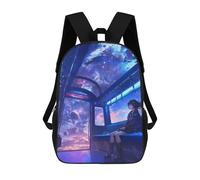 sinyumoney Mochilas De 17 Pulgadas Anime Space Fantasy Train Mochila Escolar Para Niños, Impresa En 3D Para Niños De Primaria Y Secundaria.