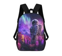 sinyumoney Mochilas De 17 Pulgadas Astronaut in Colorful Field Mochila Escolar Para Niños, Impresa En 3D Para Niños De Primaria Y Secundaria.