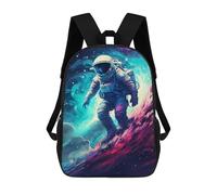 sinyumoney Mochilas De 17 Pulgadas Astronaut in Space Surfer Mochila Escolar Infantil Impresa En 3D Para Niños De Primaria Y Secundaria