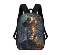 sinyumoney Mochilas De 17 Pulgadas Autumn Forest Adventure Mochila Escolar Para Niños, Impresa En 3D Para Niños De Primaria Y Secundaria.