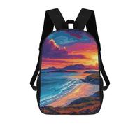 sinyumoney Mochilas De 17 Pulgadas Beach Sunset Landscape Mochila Escolar Para Niños, Impresa En 3D Para Niños De Primaria Y Secundaria.
