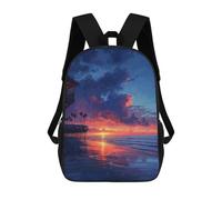sinyumoney Mochilas De 17 Pulgadas Beach Sunset Reflections Mochila Escolar Para Niños, Impresa En 3D Para Niños De Primaria Y Secundaria.