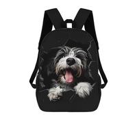 sinyumoney Mochilas De 17 Pulgadas Bearded Collie Mochila Escolar Para Niños, Impresa En 3D Para Niños De Primaria Y Secundaria.