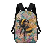 sinyumoney Mochilas De 17 Pulgadas Bee on Flower Field Mochila Escolar Infantil Impresa En 3D Para Niños De Primaria Y Secundaria