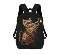 sinyumoney Mochilas De 17 Pulgadas Bengal Trumpet Mochila Escolar Infantil Impresa En 3D Para Niños De Primaria Y Secundaria