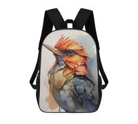 sinyumoney Mochilas De 17 Pulgadas Bird Head Watercolor Art Mochila Escolar Para Niños, Impresa En 3D Para Niños De Primaria Y Secundaria.