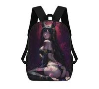 sinyumoney Mochilas De 17 Pulgadas Black Fox Girl Mochila Escolar Para Niños, Impresa En 3D Para Niños De Primaria Y Secundaria.