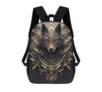 sinyumoney Mochilas De 17 Pulgadas Black Wolf Head Art Deco Mochila Escolar Infantil Impresa En 3D Para Niños De Primaria Y Secundaria