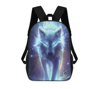 sinyumoney Mochilas De 17 Pulgadas Blue Wolf Spirit Art Print Mochila Escolar Para Niños, Impresa En 3D Para Niños De Primaria Y Secundaria.