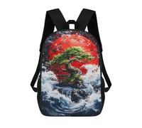 sinyumoney Mochilas De 17 Pulgadas Bonsai Tree Under Red Moon Mochila Escolar Para Niños, Impresa En 3D Para Niños De Primaria Y Secundaria.