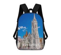 sinyumoney Mochilas De 17 Pulgadas Budapest 4 Mochila Escolar Para Niños, Impresa En 3D Para Niños De Primaria Y Secundaria.