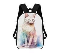 sinyumoney Mochilas De 17 Pulgadas Burmilla Cat Watercolor Mochila Escolar Para Niños, Impresa En 3D Para Niños De Primaria Y Secundaria.