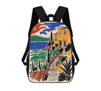 sinyumoney Mochilas De 17 Pulgadas Capri Italy Illustration Mochila Escolar Infantil Impresa En 3D Para Niños De Primaria Y Secundaria