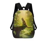 sinyumoney Mochilas De 17 Pulgadas Cat in The Nature Mochila Escolar Infantil Impresa En 3D Para Niños De Primaria Y Secundaria