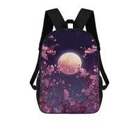 sinyumoney Mochilas De 17 Pulgadas Cherry Blossom Moon Night-8 Mochila Escolar Infantil Impresa En 3D Para Niños De Primaria Y Secundaria