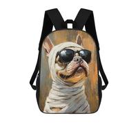 sinyumoney Mochilas De 17 Pulgadas Chill French Bulldog in Sunglasses Mochila Escolar Para Niños, Impresa En 3D Para Niños De Primaria Y Secundaria.