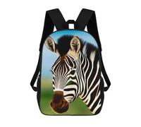 sinyumoney Mochilas De 17 Pulgadas Close Up Zebra in A Field Mochila Escolar Infantil Impresa En 3D Para Niños De Primaria Y Secundaria