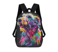 sinyumoney Mochilas De 17 Pulgadas Colorful Abstract Dog Art Print-55 Mochila Escolar Infantil Impresa En 3D Para Niños De Primaria Y Secundaria