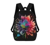 sinyumoney Mochilas De 17 Pulgadas Colorful Abstract Flower Art Mochila Escolar Para Niños, Impresa En 3D Para Niños De Primaria Y Secundaria.