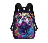 sinyumoney Mochilas De 17 Pulgadas Colorful Bulldog Art Print-6 Mochila Escolar Infantil Impresa En 3D Para Niños De Primaria Y Secundaria