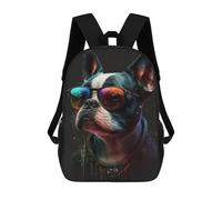 sinyumoney Mochilas De 17 Pulgadas Colorful Bulldog Sunglasses Art Print Mochila Escolar Para Niños, Impresa En 3D Para Niños De Primaria Y Secundaria.