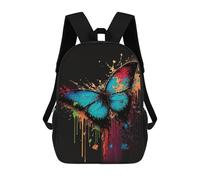 sinyumoney Mochilas De 17 Pulgadas Colorful Butterfly Art Print-1 Mochila Escolar Infantil Impresa En 3D Para Niños De Primaria Y Secundaria