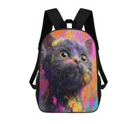 sinyumoney Mochilas De 17 Pulgadas Colorful Cat Art Print-10 Mochila Escolar Infantil Impresa En 3D Para Niños De Primaria Y Secundaria
