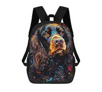 sinyumoney Mochilas De 17 Pulgadas Colorful Cocker Spaniel Art Print-3 Mochila Escolar Infantil Impresa En 3D Para Niños De Primaria Y Secundaria