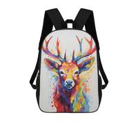 sinyumoney Mochilas De 17 Pulgadas Colorful Deer Mochila Escolar Infantil Impresa En 3D Para Niños De Primaria Y Secundaria