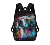 sinyumoney Mochilas De 17 Pulgadas Colorful Dog Art Print-1 Mochila Escolar Para Niños, Impresa En 3D Para Niños De Primaria Y Secundaria.