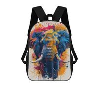 sinyumoney Mochilas De 17 Pulgadas Colorful Elephant Art Print-2 Mochila Escolar Infantil Impresa En 3D Para Niños De Primaria Y Secundaria