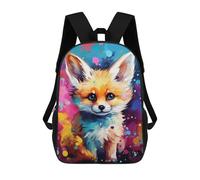 sinyumoney Mochilas De 17 Pulgadas Colorful Fox Painting Mochila Escolar Infantil Impresa En 3D Para Niños De Primaria Y Secundaria