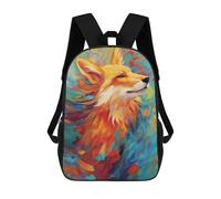 sinyumoney Mochilas De 17 Pulgadas Colorful Fox Painting Mochila Escolar Para Niños, Impresa En 3D Para Niños De Primaria Y Secundaria.