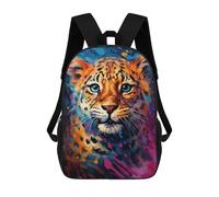 sinyumoney Mochilas De 17 Pulgadas Colorful Leopard Painting Mochila Escolar Para Niños, Impresa En 3D Para Niños De Primaria Y Secundaria.
