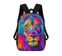 sinyumoney Mochilas De 17 Pulgadas Colorful Lion Headphones Art -3 Mochila Escolar Para Niños, Impresa En 3D Para Niños De Primaria Y Secundaria.