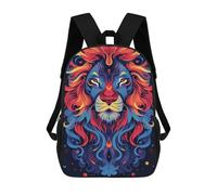 sinyumoney Mochilas De 17 Pulgadas Colorful Lion Illustration Art Print-1 Mochila Escolar Infantil Impresa En 3D Para Niños De Primaria Y Secundaria