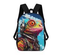 sinyumoney Mochilas De 17 Pulgadas Colorful Lizard Astronaut Art Mochila Escolar Infantil Impresa En 3D Para Niños De Primaria Y Secundaria