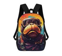 sinyumoney Mochilas De 17 Pulgadas Colorful Monkey Pilot Artwork Mochila Escolar Infantil Impresa En 3D Para Niños De Primaria Y Secundaria