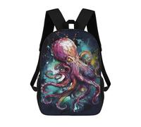 sinyumoney Mochilas De 17 Pulgadas Colorful Octopus Art Print Mochila Escolar Para Niños, Impresa En 3D Para Niños De Primaria Y Secundaria.