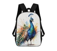 sinyumoney Mochilas De 17 Pulgadas Colorful Peacock Art Print Mochila Escolar Infantil Impresa En 3D Para Niños De Primaria Y Secundaria