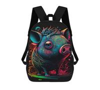 sinyumoney Mochilas De 17 Pulgadas Colorful Pig Art Print Mochila Escolar Infantil Impresa En 3D Para Niños De Primaria Y Secundaria